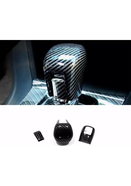 Honda Civic Fc5 Fk7 Için Uyumlu Karbon Desenli Vites Topuzu Anahtarlık Hediye 3'lü Set