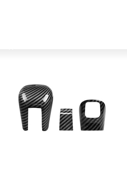 Honda Civic Fc5 Fk7 Için Uyumlu Karbon Desenli Vites Topuzu Anahtarlık Hediye 3'lü Set