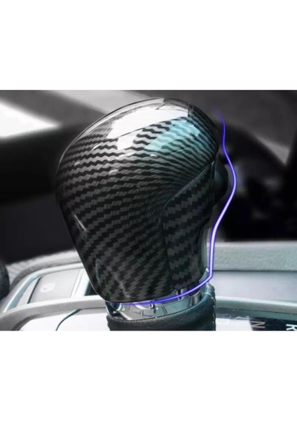 Honda Civic Fc5 Fk7 Için Uyumlu Karbon Desenli Vites Topuzu Anahtarlık Hediye 3'lü Set