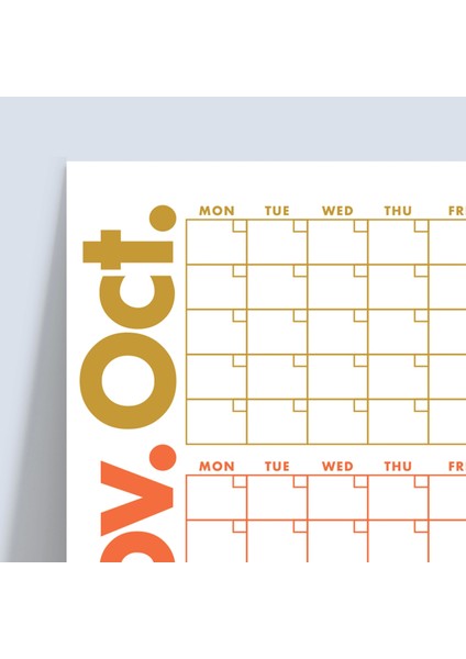 Tarihsiz Üç Aylık Duvar Takvimi, Zamansız Takvim, Dördüncü Çeyrek 90 Günlük Takvim, 90 Günlük Plan - 50X70CM modelleri