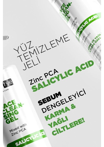 Karma ve Yağlı Ciltlere Özel Salisilik Asit Yüz Temizleme Jeli 200ML, Yüz Temizleyici