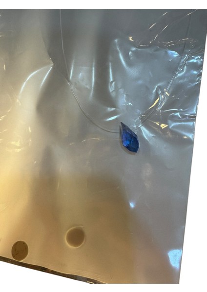 Gümüş Rodyumlu Saks Mavisi Zirkon Taşlı Hayalet Kolye fırsatları