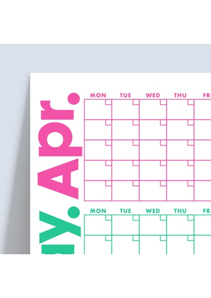 Rengarenk Duvar Takvimi, Ikinci Çeyrek 90 Günlük Takvim, 90 Günlük Plan, Yıllık Duvar Planlayıcı, Yılın Ikinci Çeyreği Takvimi - 33X48CM modelleri