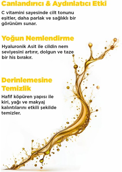 C Vitamini & Hyaluronic Acid Aydınlatıcı, Leke Karşıtı Yüz Temizleme Jeli 200 ml