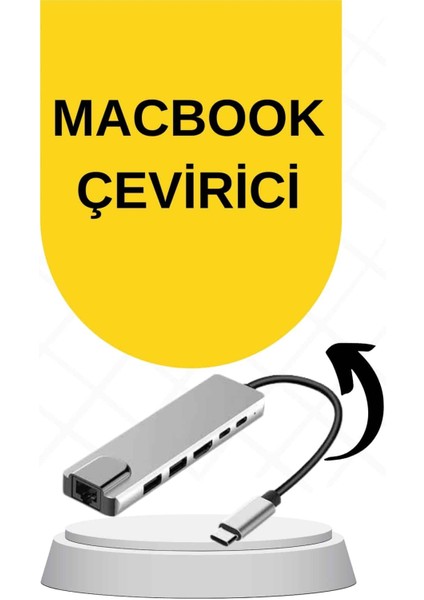 Macbook Pro/air Uyumlu USB Type-C 8 In 1 Hub Dönüştürücü Çevirici Çoklayıcı USB Hdmı Micro Sd 8 Girişli