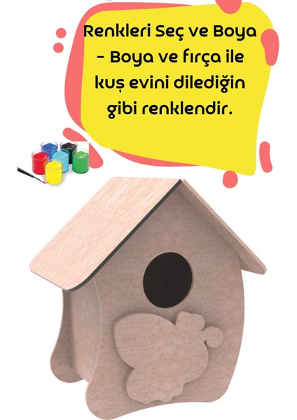 Ahşap Demonte Kuş Evi Boyama Etkinlik Seti fırsatları