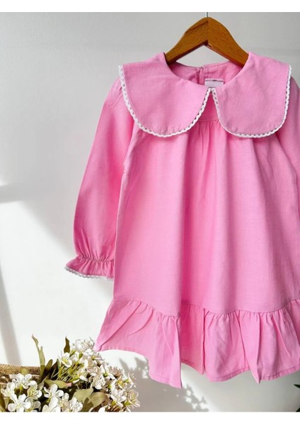 Pembe Kız Çocuk Dokuma Elbise