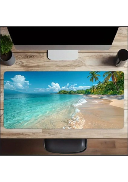 70X30 cm Deniz Dalgası Temalı Kaydırmaz Taban Speed Yüzey Oyuncu Mouse Pad Gaming
