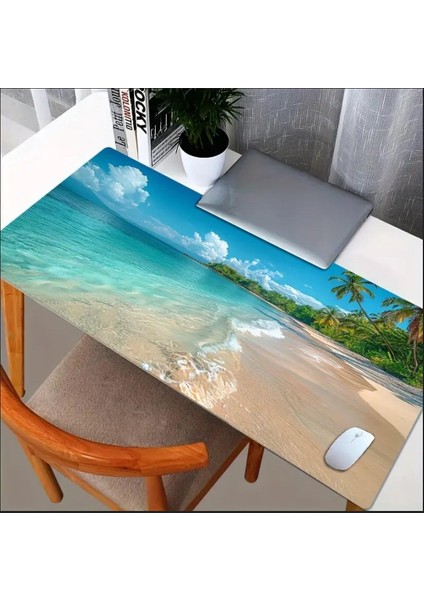 70X30 cm Deniz Dalgası Temalı Kaydırmaz Taban Speed Yüzey Oyuncu Mouse Pad Gaming