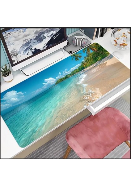 70X30 cm Deniz Dalgası Temalı Kaydırmaz Taban Speed Yüzey Oyuncu Mouse Pad Gaming