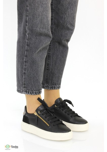 Kadın Spor Tarz Ortopedik Günlük Deri Fermuarlı Ayakkabı M26YA555 fırsatları