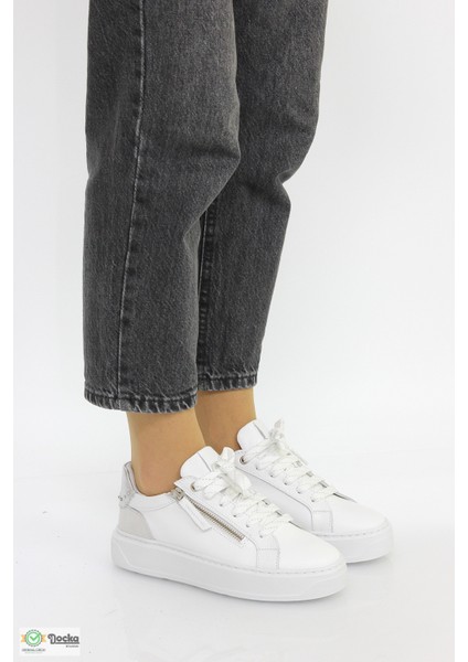 Kadın Spor Tarz Ortopedik Günlük Deri Fermuarlı Ayakkabı M26YA555
