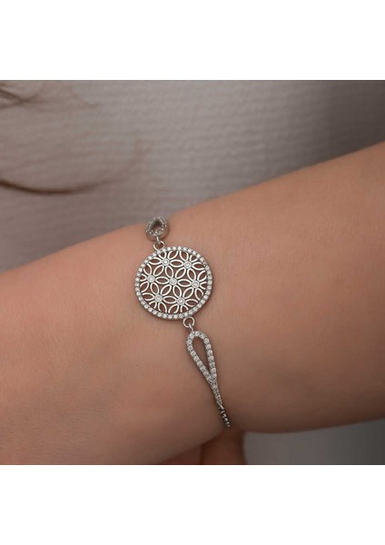 925 Ayar ​gümüş Yaşam Çiçeği Bileklik modelleri