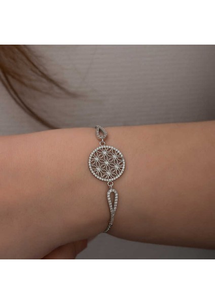 925 Ayar ​gümüş Yaşam Çiçeği Bileklik fırsatları