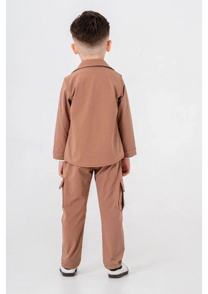 Paraşüt Esnek Brokly Baskılı Erkek Çocuk 3 lü takım - Kahverengi modelleri