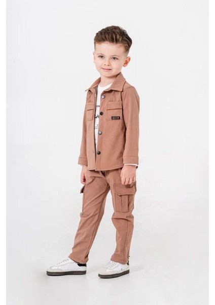 Paraşüt Esnek Brokly Baskılı Erkek Çocuk 3 lü takım - Kahverengi fırsatları