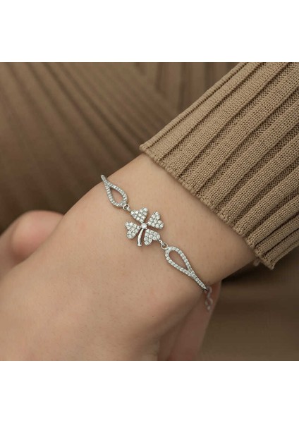 925 Ayar Gümüş Yonca Bileklik modelleri