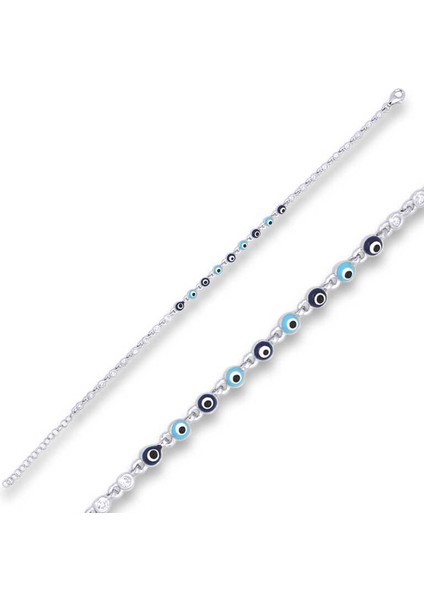 ​925 Ayar Gümüş Nazar Boncuklu Bileklik