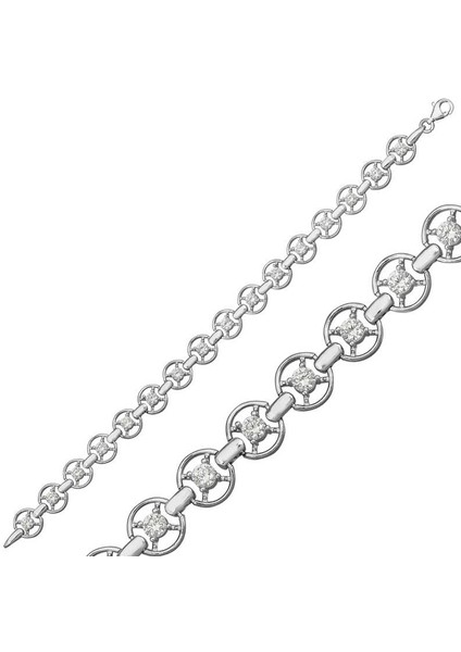 925 Ayar Gümüş Yuvarlak Su Yolu Bileklik