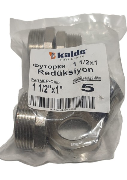 (5'li Paket) 1 1/2" x 1" Sarı/krom Redüksiyon - Brass Reduction indirimleri