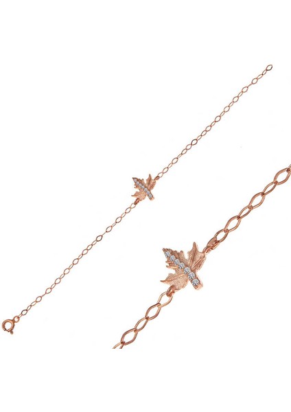 Gümüş Rose Çınar Yaprağı Kadın Bileklik fiyatları