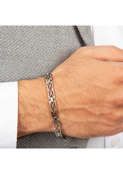 925 Ayar Gümüş Oksitli Erkek Bileklik