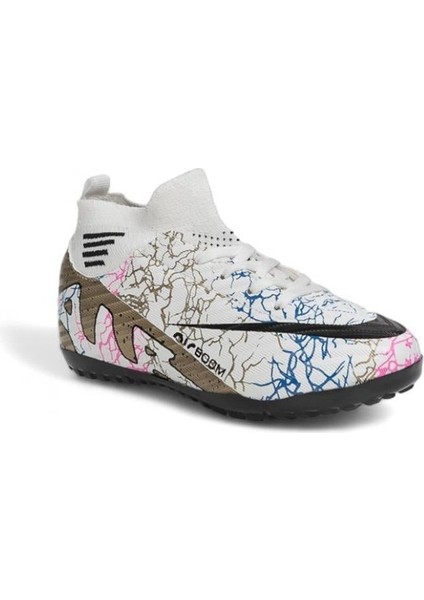 La Liga H565 Çocuk Çoraplı Halı Saha Ayakkabısı Beyaz - Altın fiyatları