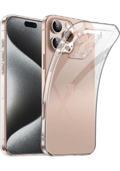 (Tıpalı Şeffaf) Apple iPhone 16 Pro Max Kamera Koruyuculu Yumuşak Şeffaf Silikon Kılıf