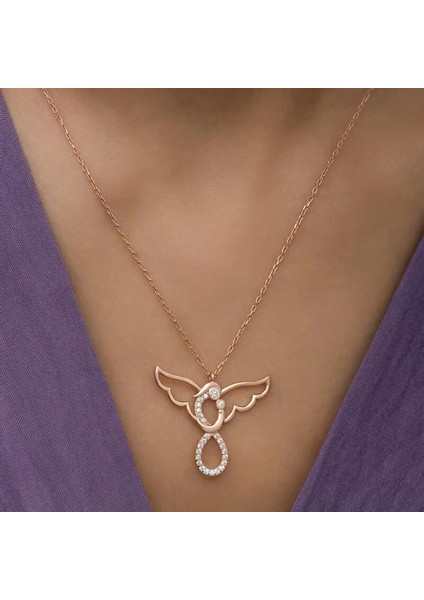 925 Ayar Gümüş Rose Melek Anne ve Çocuk Kolye fiyatları