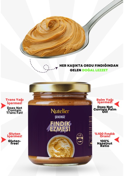 Şekersiz Fındık Ezmesi 350GR %100 Fındık