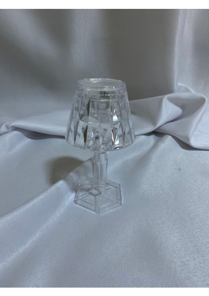 Kristal Elmas LED Masa Lambası Pilli Mini Abajur 12 cm