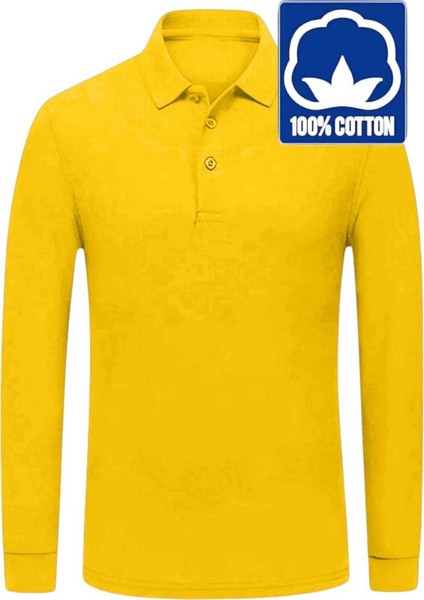 Erkek Çocuk Uzun Kol Pamuklu Polo Yaka T-Shirt Günlük ve Okul Uniforma Okul T-Shirt