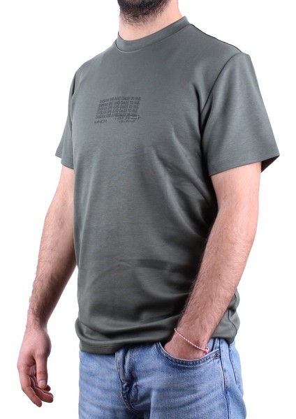 DMG23-211676 Haki Günlük Bisiklet Yaka Erkek Tişört modelleri