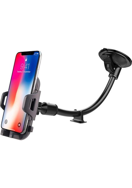 Araç Içi Telefon Tutucu Uzayan Telefon Tutucu Cam ve Torpido Ekstra Uzun Titreme Önleyici Destekli fırsatları