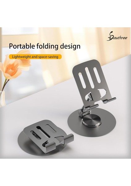 Telefon 360 Derece Dönebilen Kaymaz Taban Akıllı Cihazlar Için Metal Stand