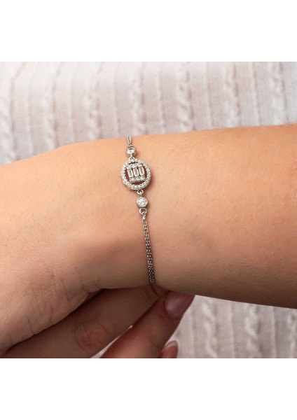 Gümüş Oval Baget Taşlı Kadın Bileklik fiyatları