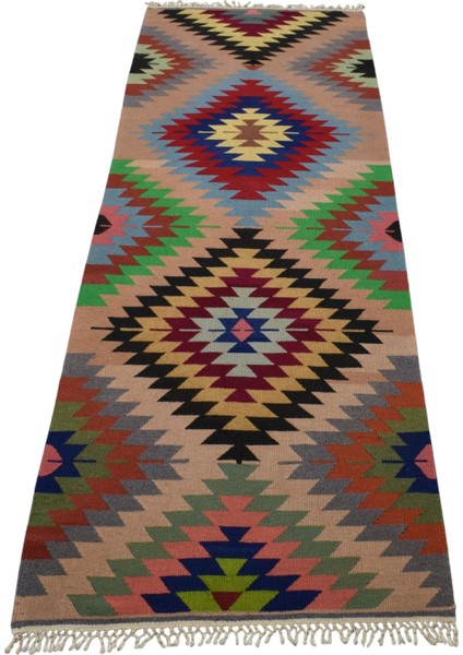 El Dokuması Yün Yolluk Barak Antalya Yörük Kilimi 0090 - Yeni - Çok Renkli modelleri