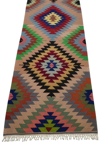 El Dokuması Yün Yolluk Barak Antalya Yörük Kilimi 0090 - Yeni - Çok Renkli fırsatları