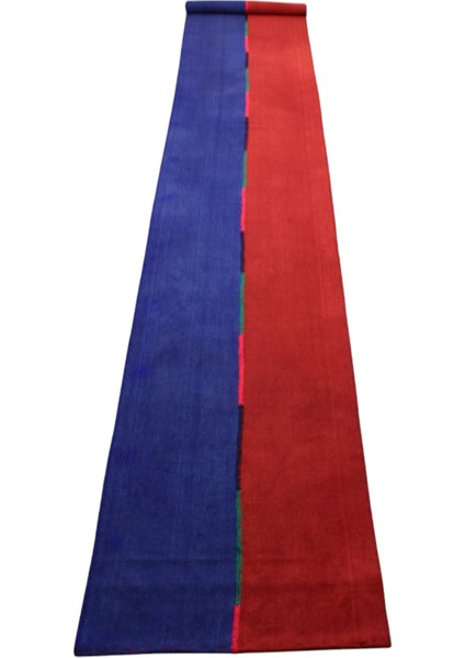 El Dokuma Yün Dekorluk Yolluk Anadolu Yörük Kilimi 0074 - Yeni - Çok Renkli