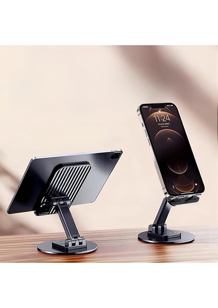 Telefon Tutucu Katlanabilir Masa Üstü Metal Ayaklı Telefon Tutucu