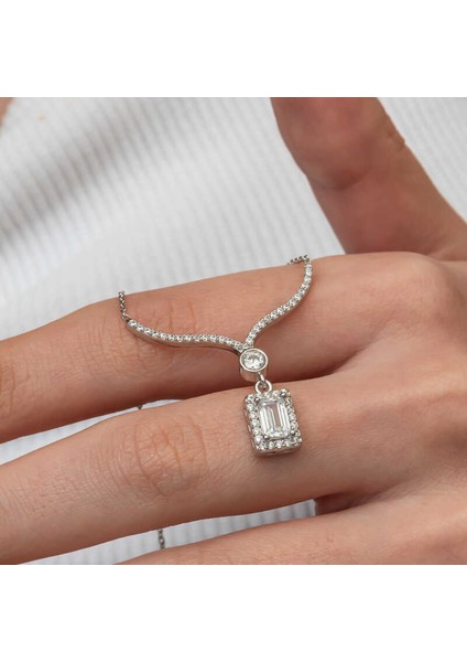 Gümüş Baget Taşlı Gerdanlık Model Kadın Kolye indirimleri