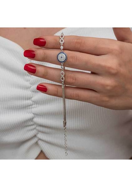 Gümüş Nazarlı Sonsuzluk Kadın Bileklik fiyatları