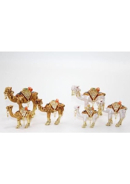 Swarovski Taşlı 3'lü Deve Figürü Model 3