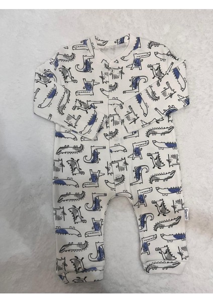 Ekru Timsah Manşetli Bebek Tulum modelleri