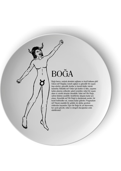 Boğa Burcu Porselen Tabak