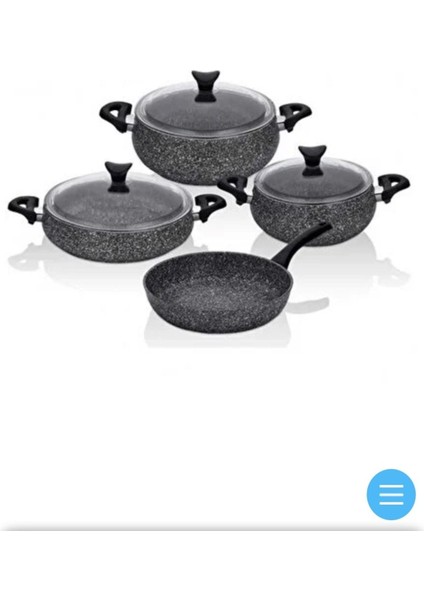 Mastercook Tombik Granit Tencere Takımı Gri