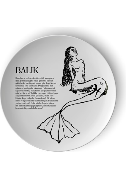 Balık Burcu Porselen Tabak