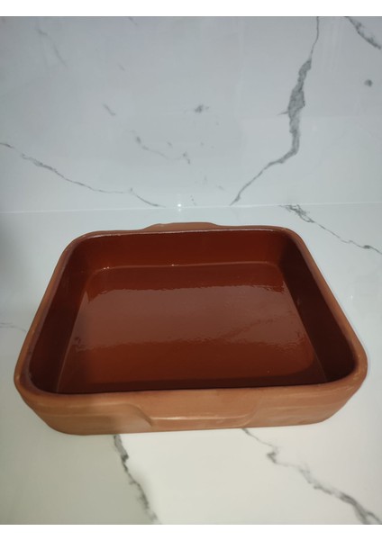 Store Toprak Sırlı Kahverengi Kare Borcam Iç Yüzey 30 x 30 X6 cm 5-6 Kişilik modelleri