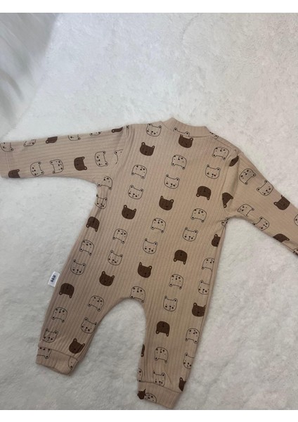 Erkek Bebek Sevimli Ayılar Manşetli Tulum modelleri