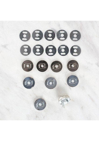 Loren Manyetik Mat Gümüş Metal 5 Li Çıt Çıt Set